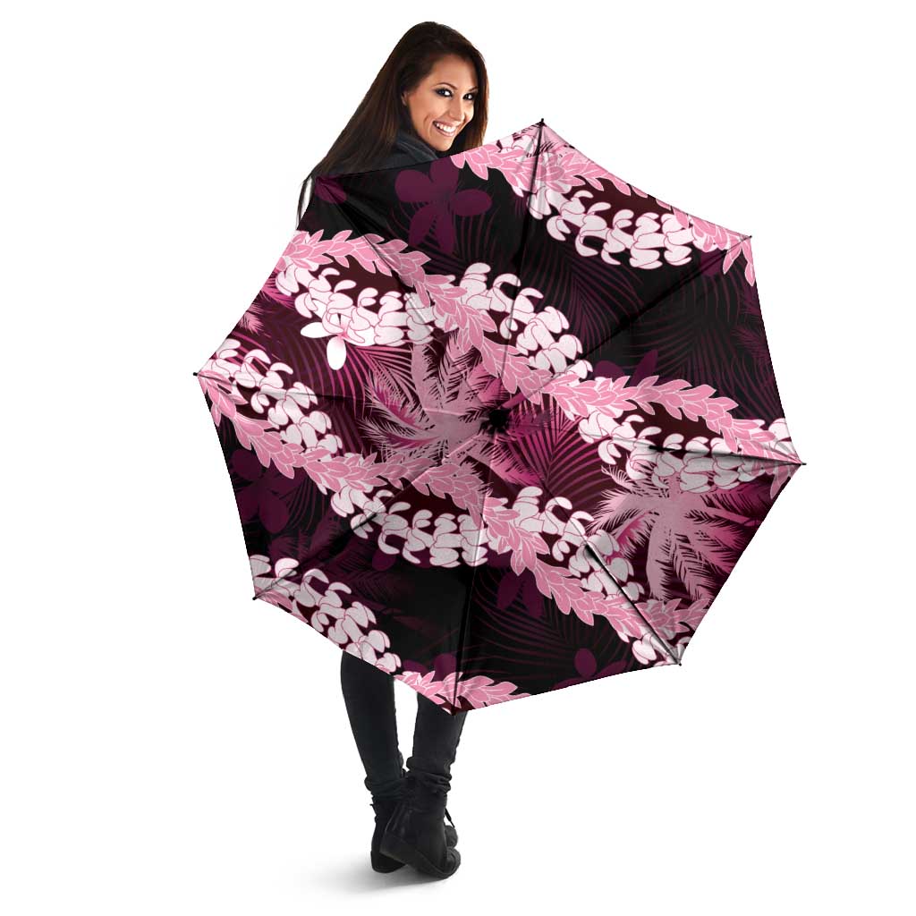 Puakenikeni Maile Lei Umbrella Frangipani Pink Tropical Leaves LT01 - Polynesian Pride