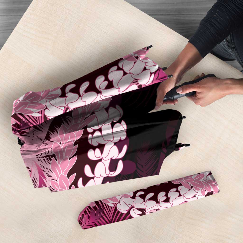 Puakenikeni Maile Lei Umbrella Frangipani Pink Tropical Leaves LT01 - Polynesian Pride