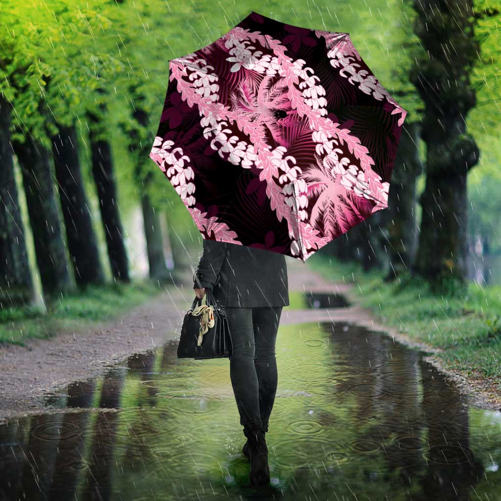 Puakenikeni Maile Lei Umbrella Frangipani Pink Tropical Leaves LT01 - Polynesian Pride