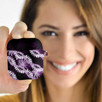 Puakenikeni Maile Lei AirPods Case Frangipani Purple Tropical Leaves LT01 - Polynesian Pride