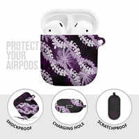 Puakenikeni Maile Lei AirPods Case Frangipani Purple Tropical Leaves LT01 - Polynesian Pride