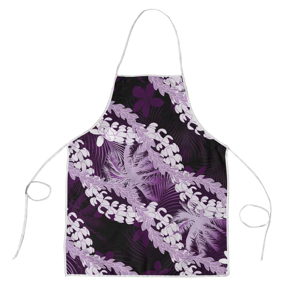 Puakenikeni Maile Lei Apron Frangipani Purple Tropical Leaves