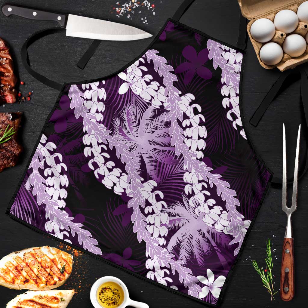 Puakenikeni Maile Lei Apron Frangipani Purple Tropical Leaves