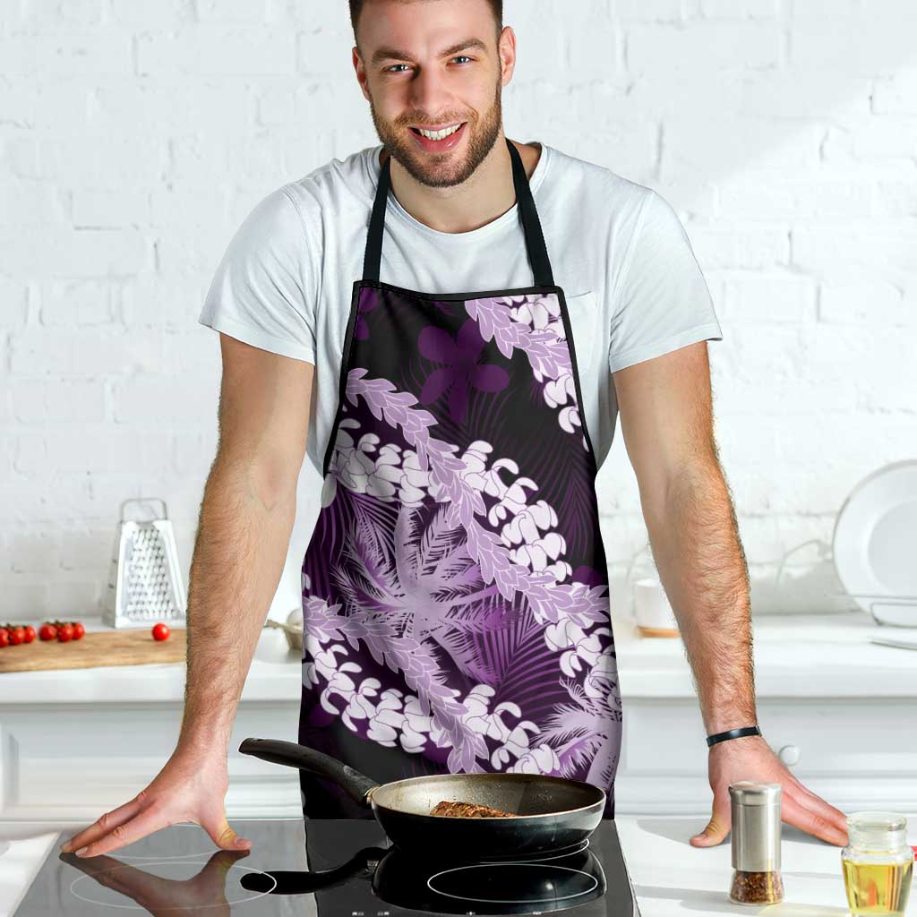 Puakenikeni Maile Lei Apron Frangipani Purple Tropical Leaves
