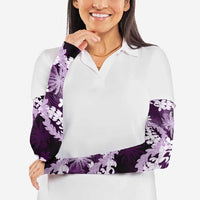 Puakenikeni Maile Lei Arm Sleeves Frangipani Purple Tropical Leaves LT01 - Polynesian Pride