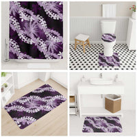 Puakenikeni Maile Lei Bathroom Set Frangipani Purple Tropical Leaves LT01 - Polynesian Pride