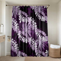Puakenikeni Maile Lei Bathroom Set Frangipani Purple Tropical Leaves LT01 Shower Curtain Only Purple - Polynesian Pride