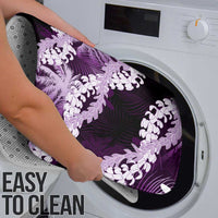 Puakenikeni Maile Lei Bathroom Set Frangipani Purple Tropical Leaves LT01 - Polynesian Pride