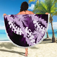 Puakenikeni Maile Lei Beach Blanket Frangipani Purple Tropical Leaves LT01 - Polynesian Pride