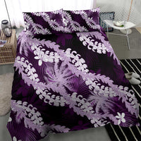 Puakenikeni Maile Lei Bedding Set Frangipani Purple Tropical Leaves LT01 - Polynesian Pride