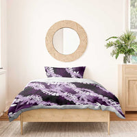 Puakenikeni Maile Lei Bedding Set Frangipani Purple Tropical Leaves LT01 - Polynesian Pride