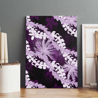 Puakenikeni Maile Lei Canvas Wall Art Frangipani Purple Tropical Leaves LT01 - Polynesian Pride