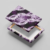 Puakenikeni Maile Lei Canvas Wall Art Frangipani Purple Tropical Leaves LT01 - Polynesian Pride