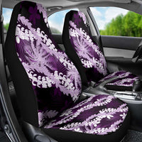 Puakenikeni Maile Lei Car Seat Cover Frangipani Purple Tropical Leaves LT01 - Polynesian Pride