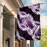Puakenikeni Maile Lei Garden Flag Frangipani Purple Tropical Leaves LT01 House Flag Purple - Polynesian Pride