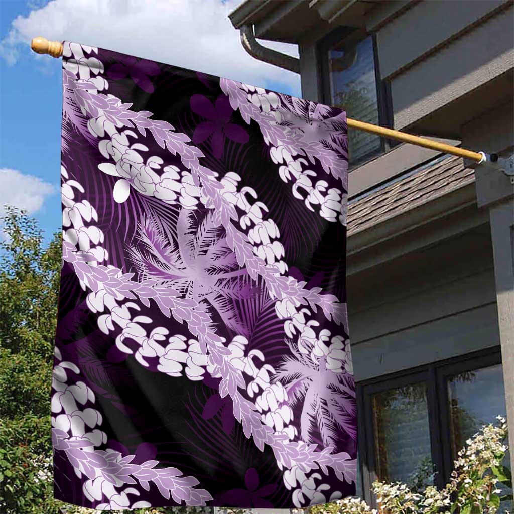 Puakenikeni Maile Lei Garden Flag Frangipani Purple Tropical Leaves LT01 - Polynesian Pride