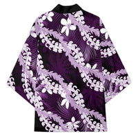 Puakenikeni Maile Lei Kimono Frangipani Purple Tropical Leaves LT01 - Polynesian Pride