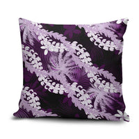 Puakenikeni Maile Lei Pillow Cover Frangipani Purple Tropical Leaves LT01 Purple - Polynesian Pride
