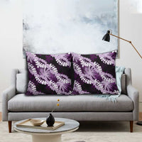 Puakenikeni Maile Lei Pillow Cover Frangipani Purple Tropical Leaves LT01 - Polynesian Pride