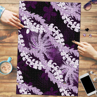 Puakenikeni Maile Lei Puzzle Frangipani Purple Tropical Leaves LT01 Purple - Polynesian Pride