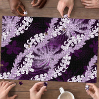 Puakenikeni Maile Lei Puzzle Frangipani Purple Tropical Leaves LT01 - Polynesian Pride