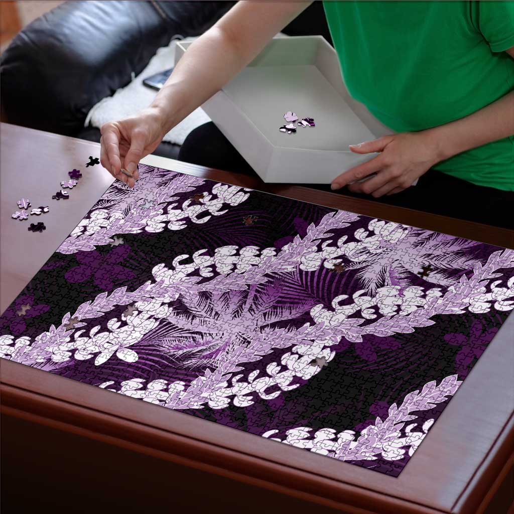 Puakenikeni Maile Lei Puzzle Frangipani Purple Tropical Leaves LT01 - Polynesian Pride