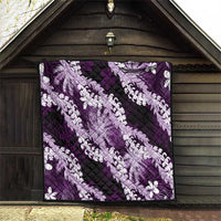 Puakenikeni Maile Lei Quilt Frangipani Purple Tropical Leaves LT01 - Polynesian Pride