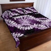 Puakenikeni Maile Lei Quilt Bed Set Frangipani Purple Tropical Leaves LT01 - Polynesian Pride