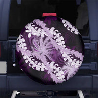 Puakenikeni Maile Lei Spare Tire Cover Frangipani Purple Tropical Leaves LT01 No hole Purple - Polynesian Pride
