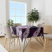 Puakenikeni Maile Lei Tablecloth Frangipani Purple Tropical Leaves LT01 - Polynesian Pride
