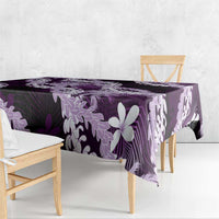 Puakenikeni Maile Lei Tablecloth Frangipani Purple Tropical Leaves LT01 - Polynesian Pride