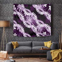 Puakenikeni Maile Lei Tapestry Frangipani Purple Tropical Leaves LT01 Purple - Polynesian Pride