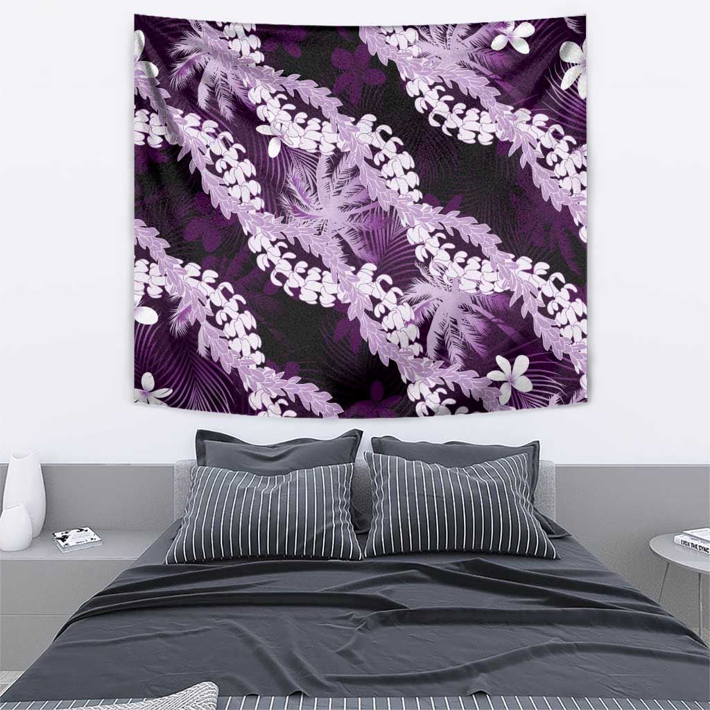 Puakenikeni Maile Lei Tapestry Frangipani Purple Tropical Leaves LT01 - Polynesian Pride