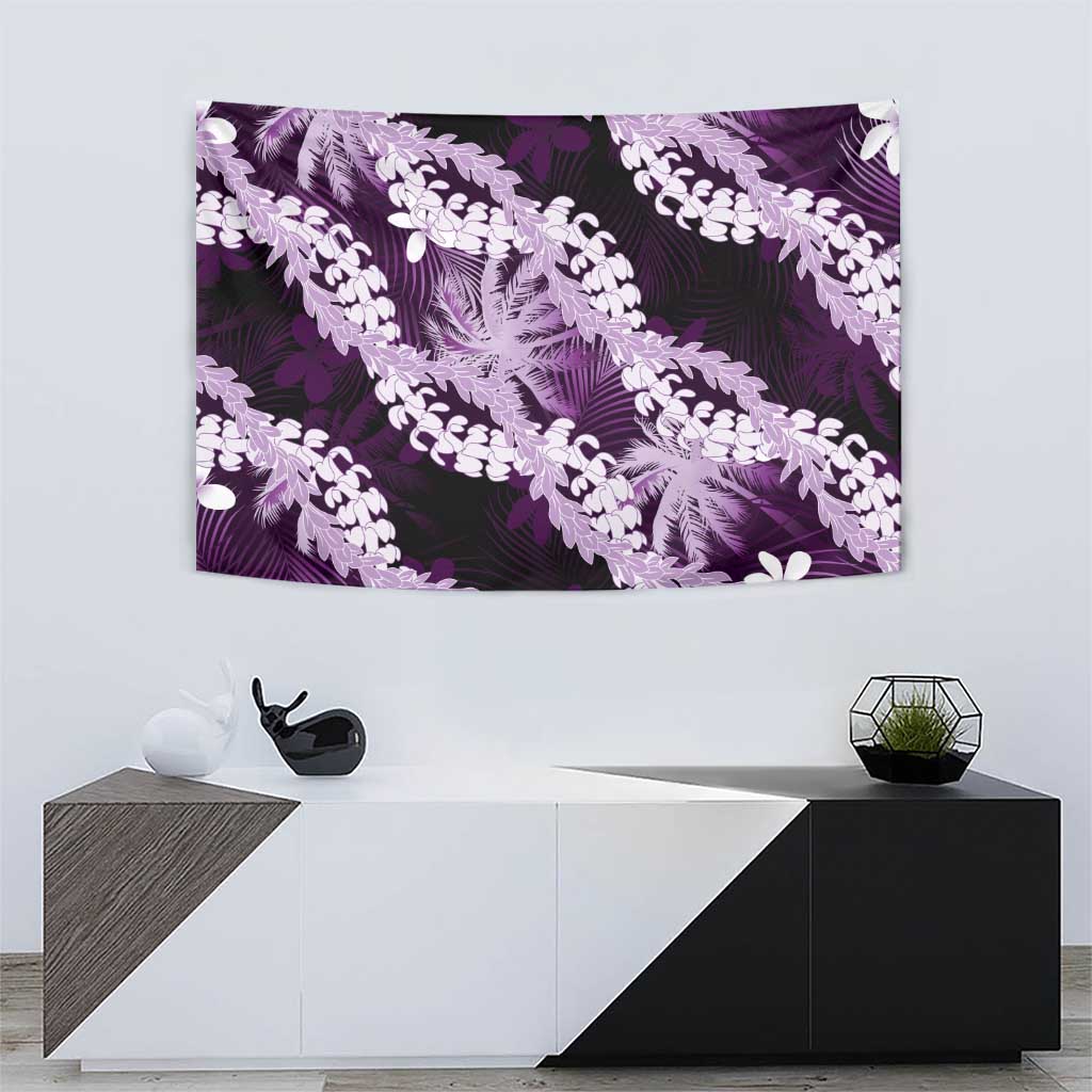 Puakenikeni Maile Lei Tapestry Frangipani Purple Tropical Leaves LT01 - Polynesian Pride