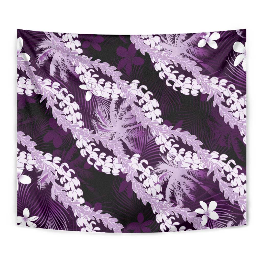 Puakenikeni Maile Lei Tapestry Frangipani Purple Tropical Leaves LT01 - Polynesian Pride