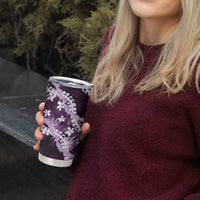 Puakenikeni Maile Lei Tumbler Cup Frangipani Purple Tropical Leaves LT01 - Polynesian Pride