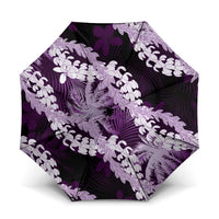 Puakenikeni Maile Lei Umbrella Frangipani Purple Tropical Leaves LT01 One Size Folded 11.42 inch Opened Diameter 37.4 inch Purple - Polynesian Pride