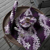 Puakenikeni Maile Lei Wrapping Paper Frangipani Purple Tropical Leaves LT01 - Polynesian Pride