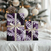 Puakenikeni Maile Lei Wrapping Paper Frangipani Purple Tropical Leaves LT01 - Polynesian Pride
