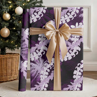 Puakenikeni Maile Lei Wrapping Paper Frangipani Purple Tropical Leaves LT01 - Polynesian Pride