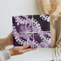 Puakenikeni Maile Lei Wrapping Paper Frangipani Purple Tropical Leaves LT01 - Polynesian Pride