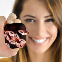 Puakenikeni Maile Lei AirPods Case Frangipani Red Tropical Leaves LT01 - Polynesian Pride