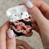 Puakenikeni Maile Lei AirPods Case Frangipani Red Tropical Leaves LT01 - Polynesian Pride