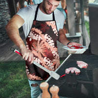 Puakenikeni Maile Lei Apron Frangipani Red Tropical Leaves LT01 - Polynesian Pride