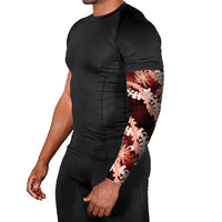 Puakenikeni Maile Lei Arm Sleeves Frangipani Red Tropical Leaves LT01 - Polynesian Pride