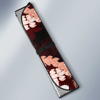 Puakenikeni Maile Lei Auto Sun Shade Frangipani Red Tropical Leaves LT01 - Polynesian Pride