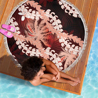 Puakenikeni Maile Lei Beach Blanket Frangipani Red Tropical Leaves LT01 - Polynesian Pride