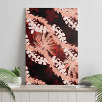 Puakenikeni Maile Lei Canvas Wall Art Frangipani Red Tropical Leaves LT01 - Polynesian Pride