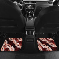 Puakenikeni Maile Lei Car Mats Frangipani Red Tropical Leaves