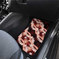 Puakenikeni Maile Lei Car Mats Frangipani Red Tropical Leaves